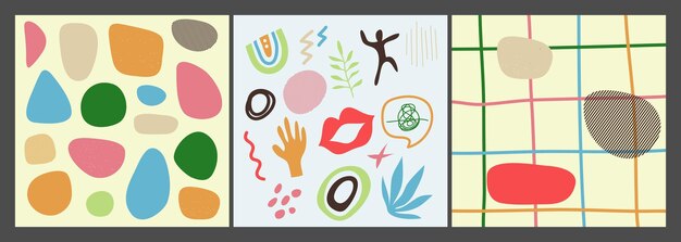Conjunto de portadas abstractas modernas diseño de portadas mínimas ilustración vectorial de fondo geométrico de colores