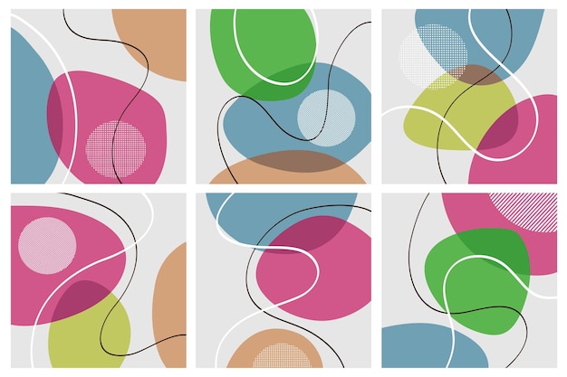 Conjunto de portadas abstractas modernas diseño de portadas mínimas ilustración vectorial de fondo geométrico de colores
