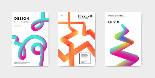 Conjunto de portadas abstractas modernas