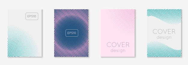 Conjunto de portadas abstractas Vector de moda mínimo con gradientes de semitono Plantilla futura geométrica para folleto de afiches e invitación Cubierta colorida minimalista Ilustración de formas abstractas