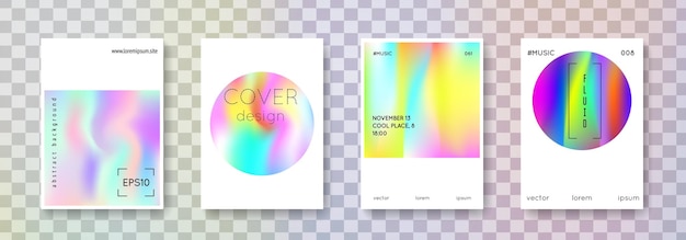 Conjunto de portadas holográficas fondos abstractos