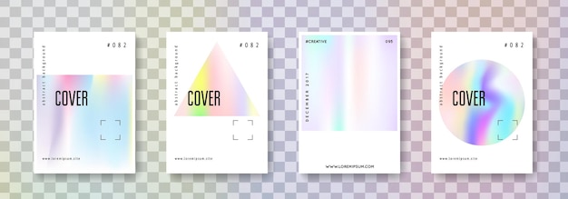 Conjunto de portadas holográficas fondos abstractos