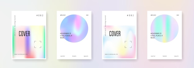 Conjunto de portadas holográficas fondos abstractos