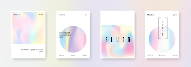 Conjunto de portadas holográficas fondos abstractos