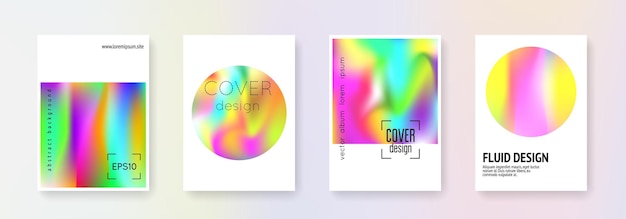 Conjunto de portadas holográficas fondos abstractos