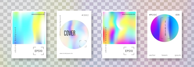 Conjunto de portadas holográficas fondos abstractos