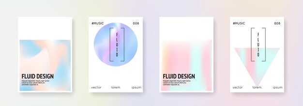 Conjunto de portadas holográficas fondos abstractos