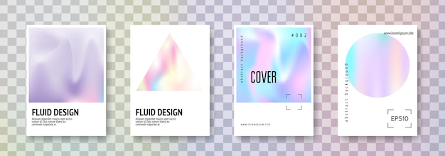 Conjunto de portadas holográficas fondos abstractos