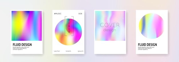 Conjunto de portadas holográficas fondos abstractos