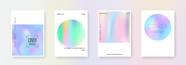 Conjunto de portadas holográficas fondos abstractos