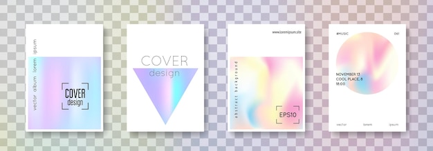 Conjunto de portadas holográficas fondos abstractos