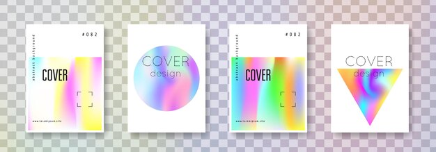 Conjunto de portadas holográficas fondos abstractos
