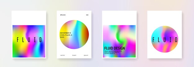 Conjunto de portadas holográficas fondos abstractos