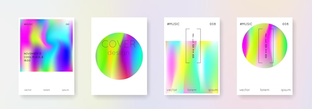 Conjunto de portadas holográficas fondos abstractos