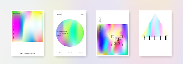 Conjunto de portadas holográficas fondos abstractos