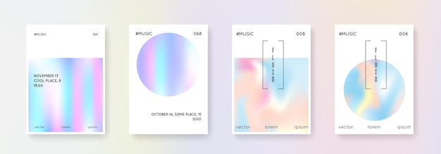 Conjunto de portadas holográficas fondos abstractos