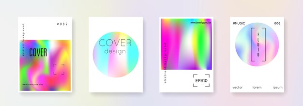 Conjunto de portadas holográficas fondos abstractos