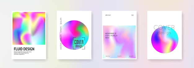 Conjunto de portadas holográficas fondos abstractos