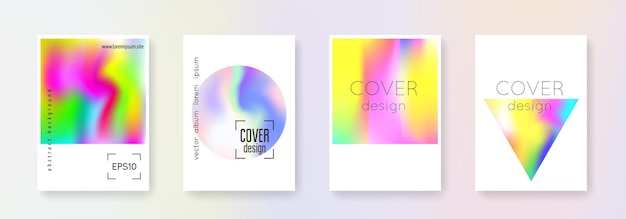 Conjunto de portadas holográficas fondos abstractos