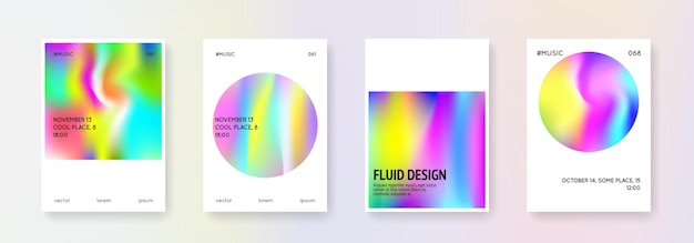 Conjunto de portadas holográficas fondos abstractos