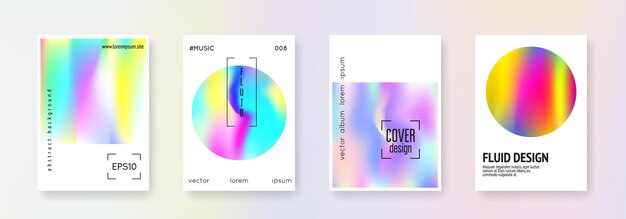 Conjunto de portadas holográficas fondos abstractos