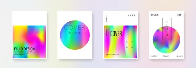 Conjunto de portadas holográficas fondos abstractos