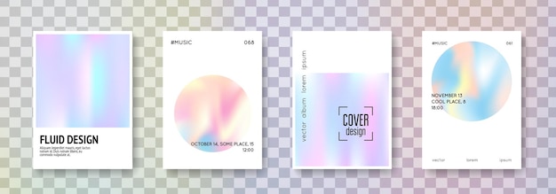 Conjunto de portadas holográficas fondos abstractos