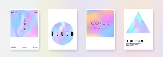 Conjunto de portadas holográficas fondos abstractos