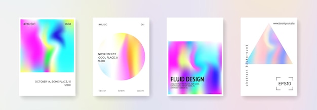 Conjunto de portadas holográficas fondos abstractos