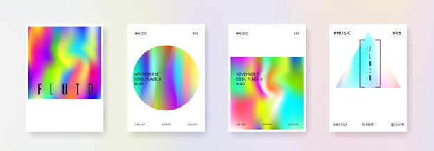 Conjunto de portadas holográficas fondos abstractos