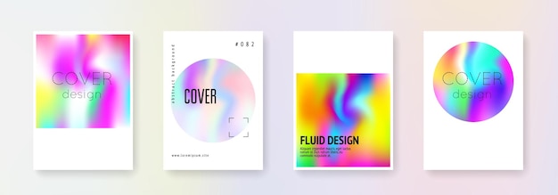 Conjunto de portadas holográficas fondos abstractos