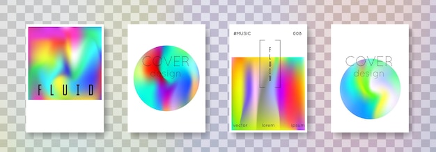Vector conjunto de portadas holográficas fondos abstractos