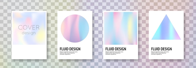 Conjunto de portadas holográficas fondos abstractos