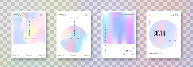 Conjunto de portadas holográficas fondos abstractos