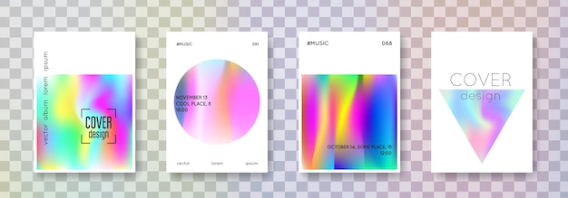 Conjunto de portadas holográficas fondos abstractos