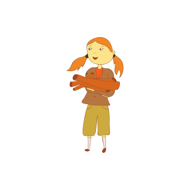 Conjunto de poses de día para niños exploradores en el campamento