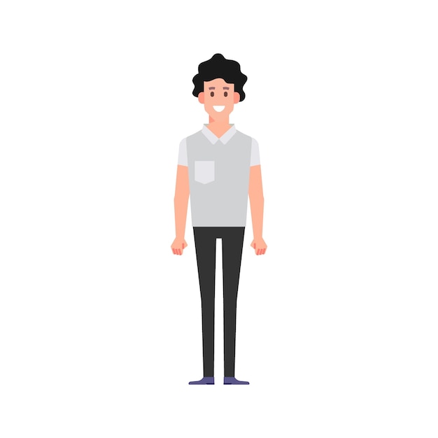 Vector conjunto de poses de personas frente a jóvenes