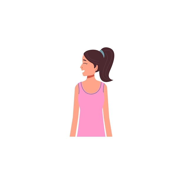 conjunto de poses de personas que llevan ropa rosa fresca femenina