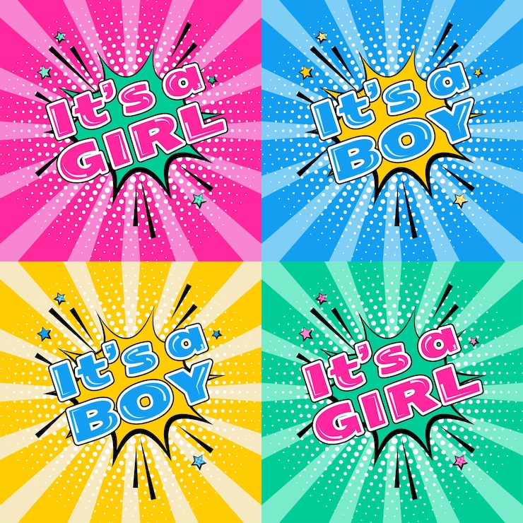 Vector conjunto de póster de ducha de bebé. invitación de vector en estilo pop art. recogida de llegada y ducha de bebé