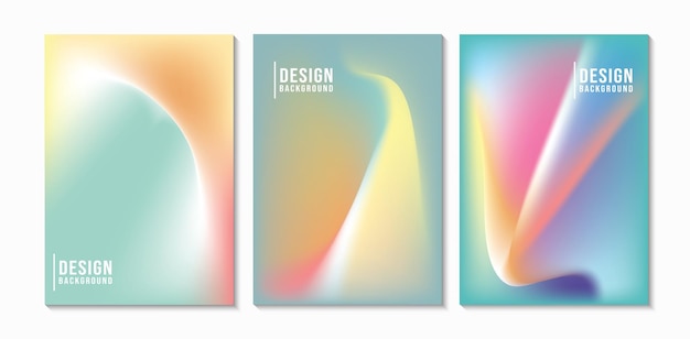Conjunto de póster de fondo degradado de malla pastel colorido adecuado para su folleto de póster de diseño