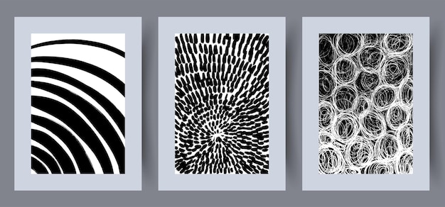 Conjunto de póster de vector de arte de pared imprimible. Diseño minimalista dibujado a mano para interior escandinavo.