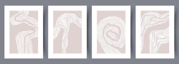 Conjunto de póster de vector de arte de pared imprimible.