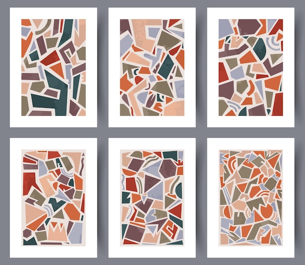 Conjunto de póster vectorial de arte de pared imprimible Conjunto de impresión de vector abstracto escandinavo para interior moderno Diseño de póster imprimible