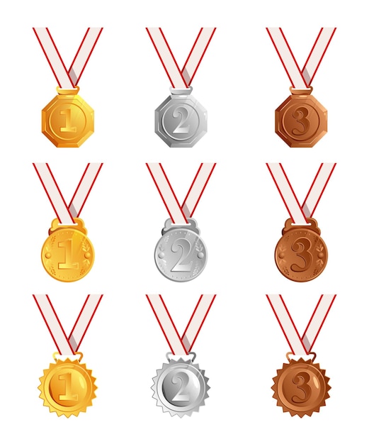 Vector conjunto de premios de medallas