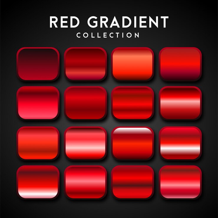 Vector conjunto premium de degradado rojo