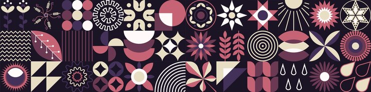 Conjunto de primavera de 36 iconos relacionados con patrones conceptuales geométricos abstractos Flores de una forma simple