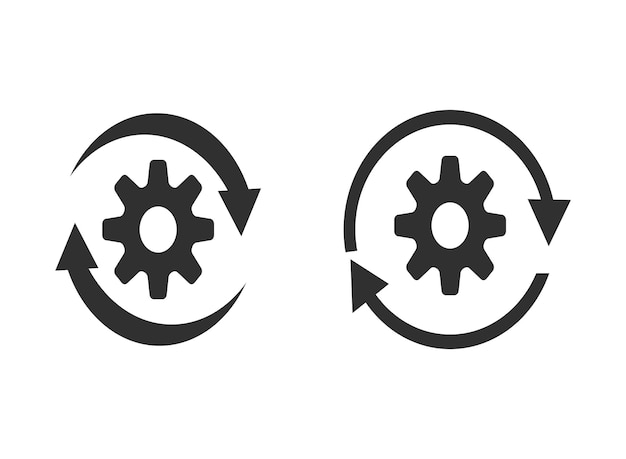 Conjunto de procesos de sincronización Conjunto de iconos de flechas circulares Ilustración vectorial aislada en fondo blanco Eps 10
