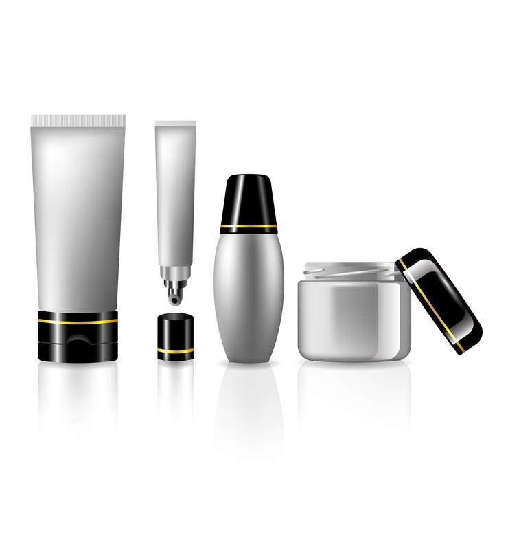 Vector conjunto de productos para la colección de cuidado de la piel para cosméticos de belleza.