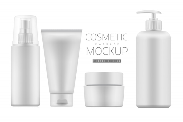 Vector conjunto de productos cosméticos.