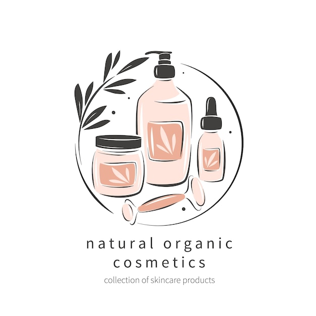 Conjunto de productos para el cuidado de la piel productos cosméticos orgánicos naturales en botellas tubos